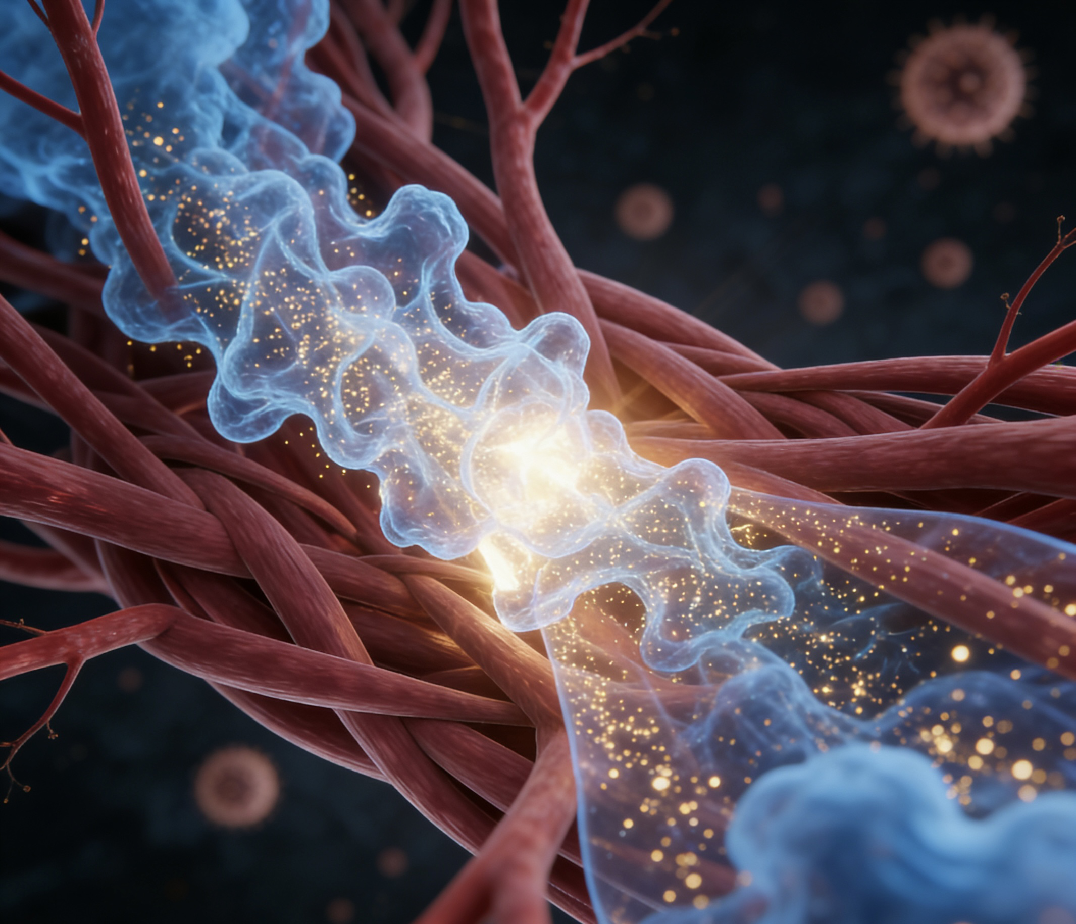 Images of nerve fibers and muscle fibers